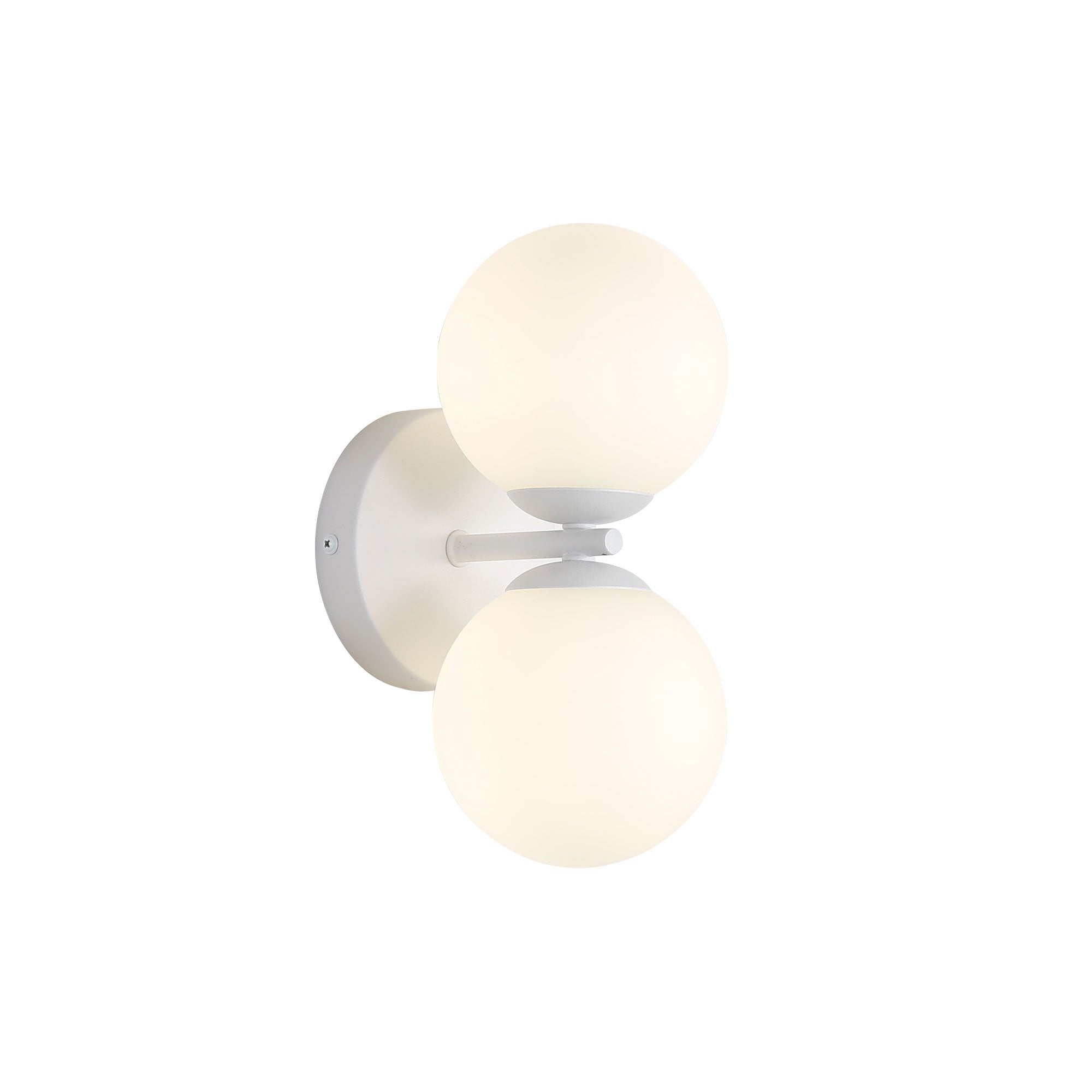 OBERON.2 WHITE - IP44 Opal Glass Wall Light