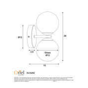 OBERON.2 SATIN BRASS - IP44 Opal Glass Wall Light