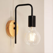 LANE WALL BLACK - Real Timber Wall Light