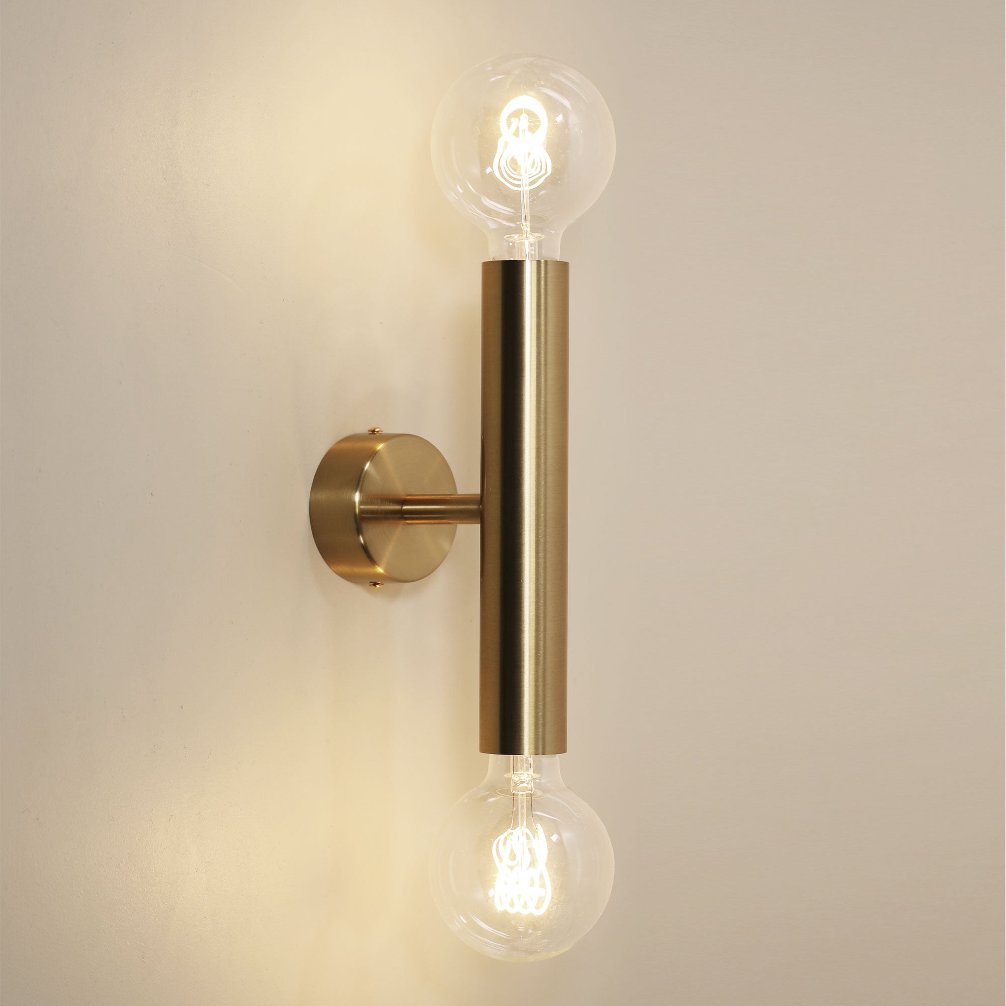 TOLI SATIN BRASS - Twin Wall Light