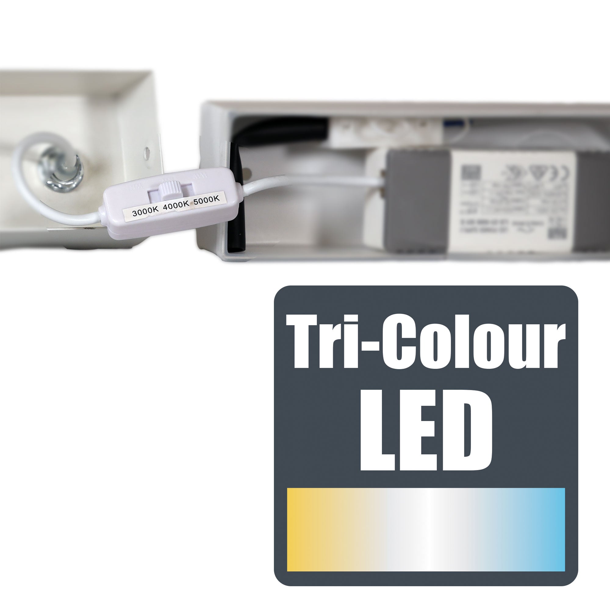 KARI.60 WHITE - IP44 TriColour LED Vanity Light