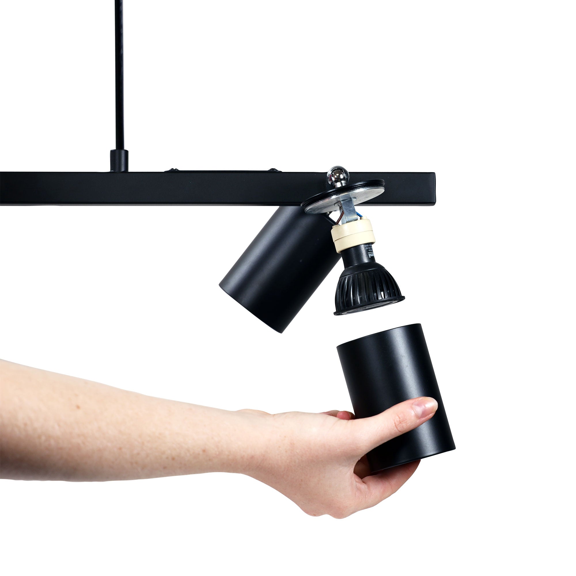 BRIDGE 4 BLACK - Black Linear Spotlight Pendant