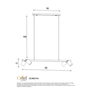 BRIDGE 4 BLACK - Black Linear Spotlight Pendant