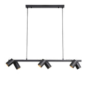 BRIDGE 6 BLACK - Black Linear Spotlight Pendant