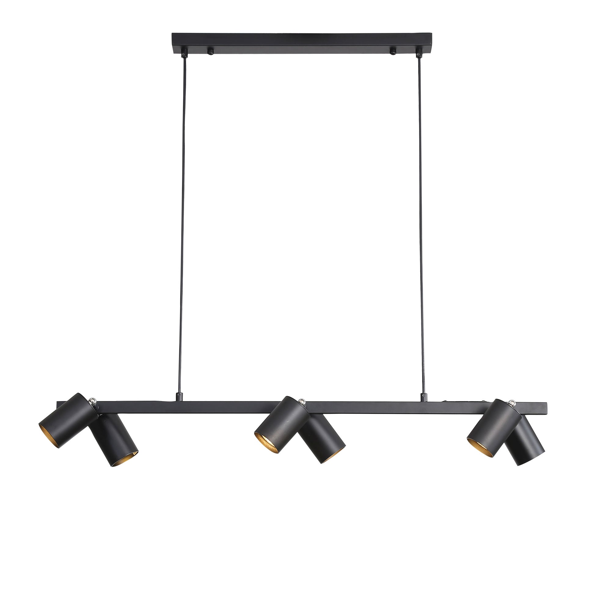 BRIDGE 6 BLACK - Black Linear Spotlight Pendant
