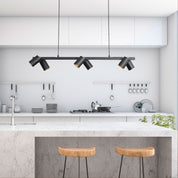 BRIDGE 6 BLACK - Black Linear Spotlight Pendant