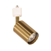 BRIDGE TRACK SPOT WHITE AND BRASS - White and Satin Brass GU10 Track Spot