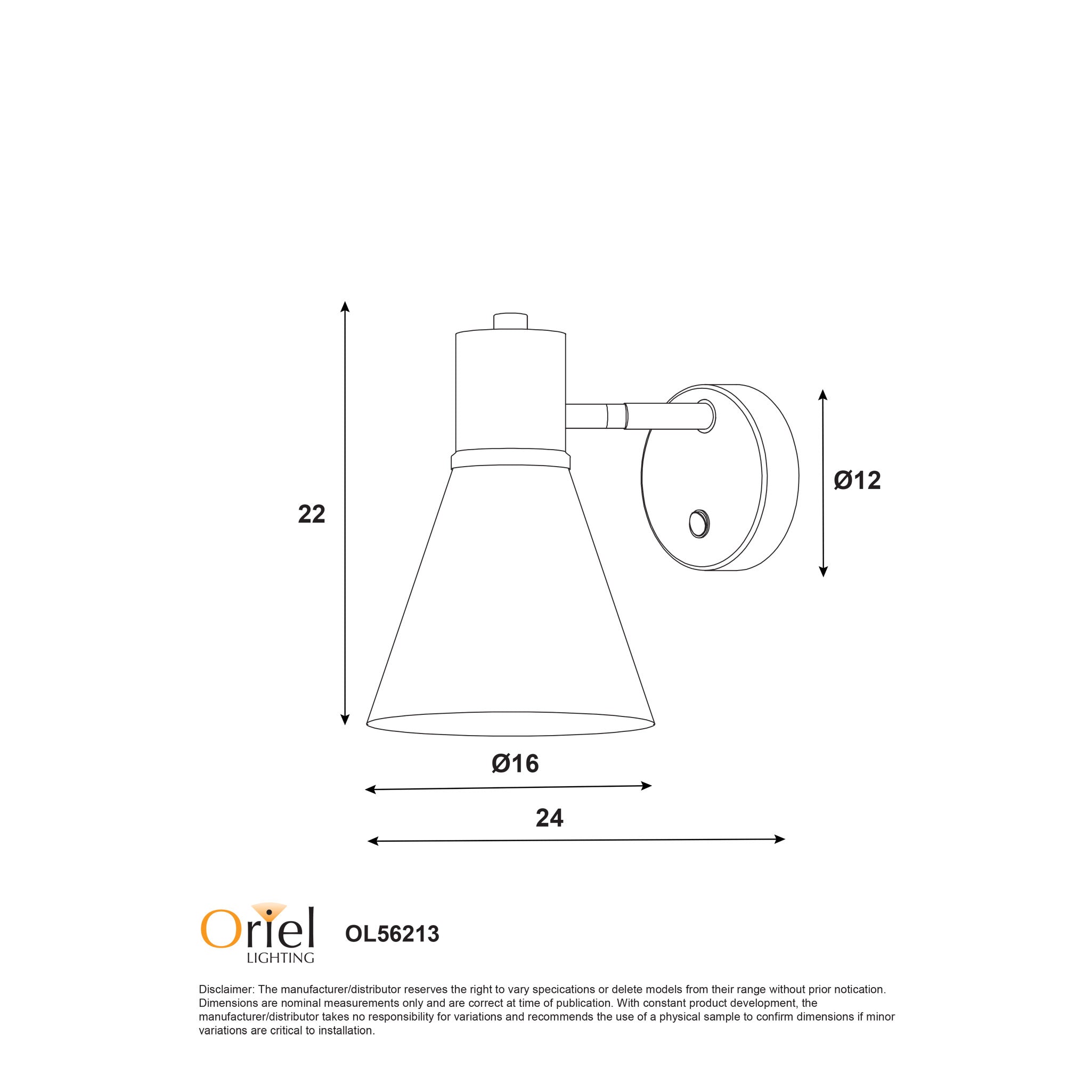NORBERT w SWITCH - Wall Light with Switch