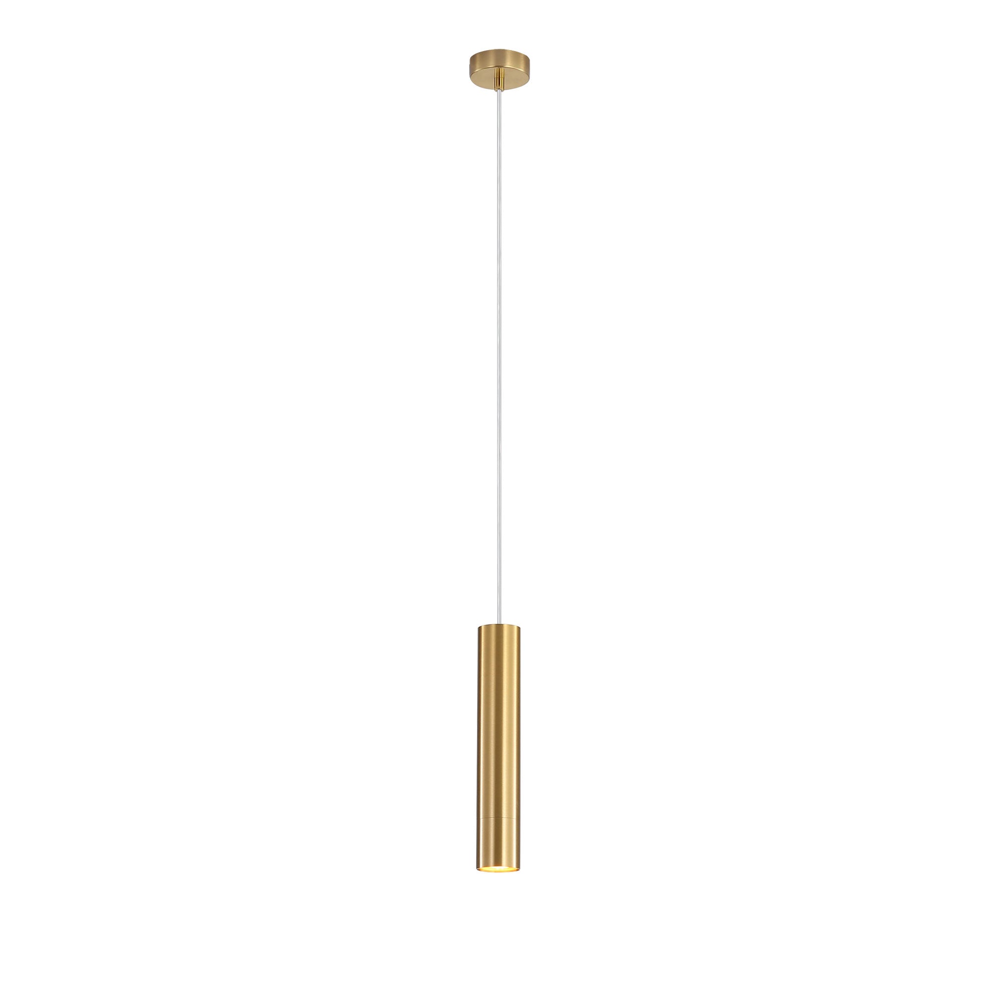 TIG SATIN BRASS - Sleek Cylindrical Pendant