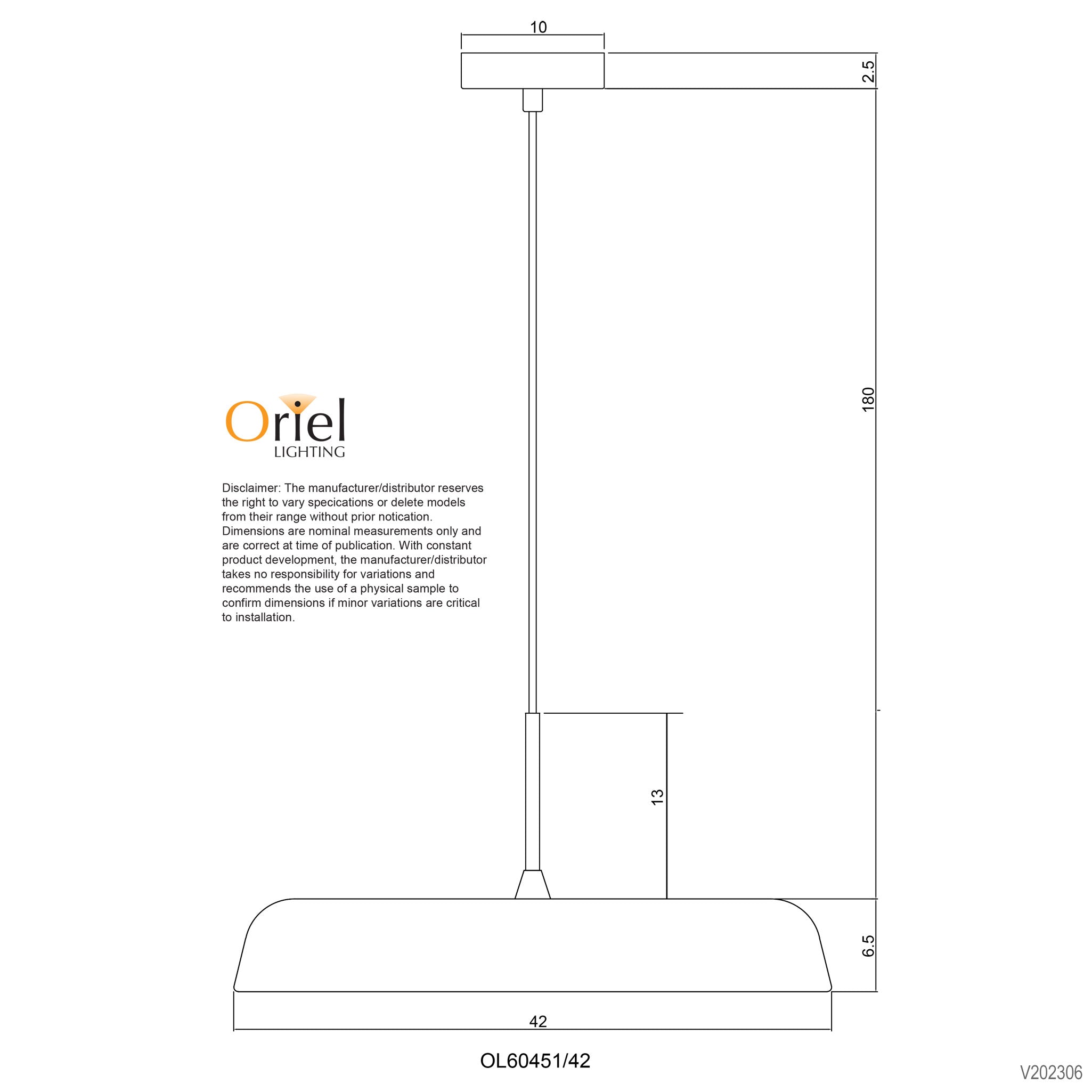 MADISON.42 BLACK - 24W Dimmable TriColour LED Pendant
