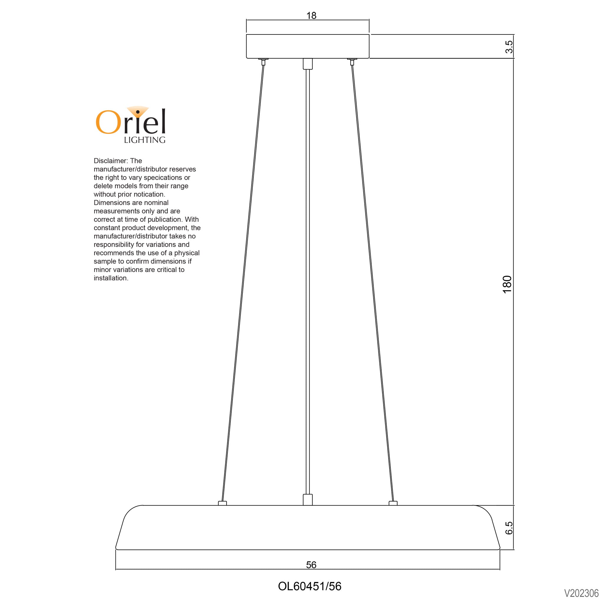 MADISON.56 WHITE - 36W Dimmable TriColour LED Pendant