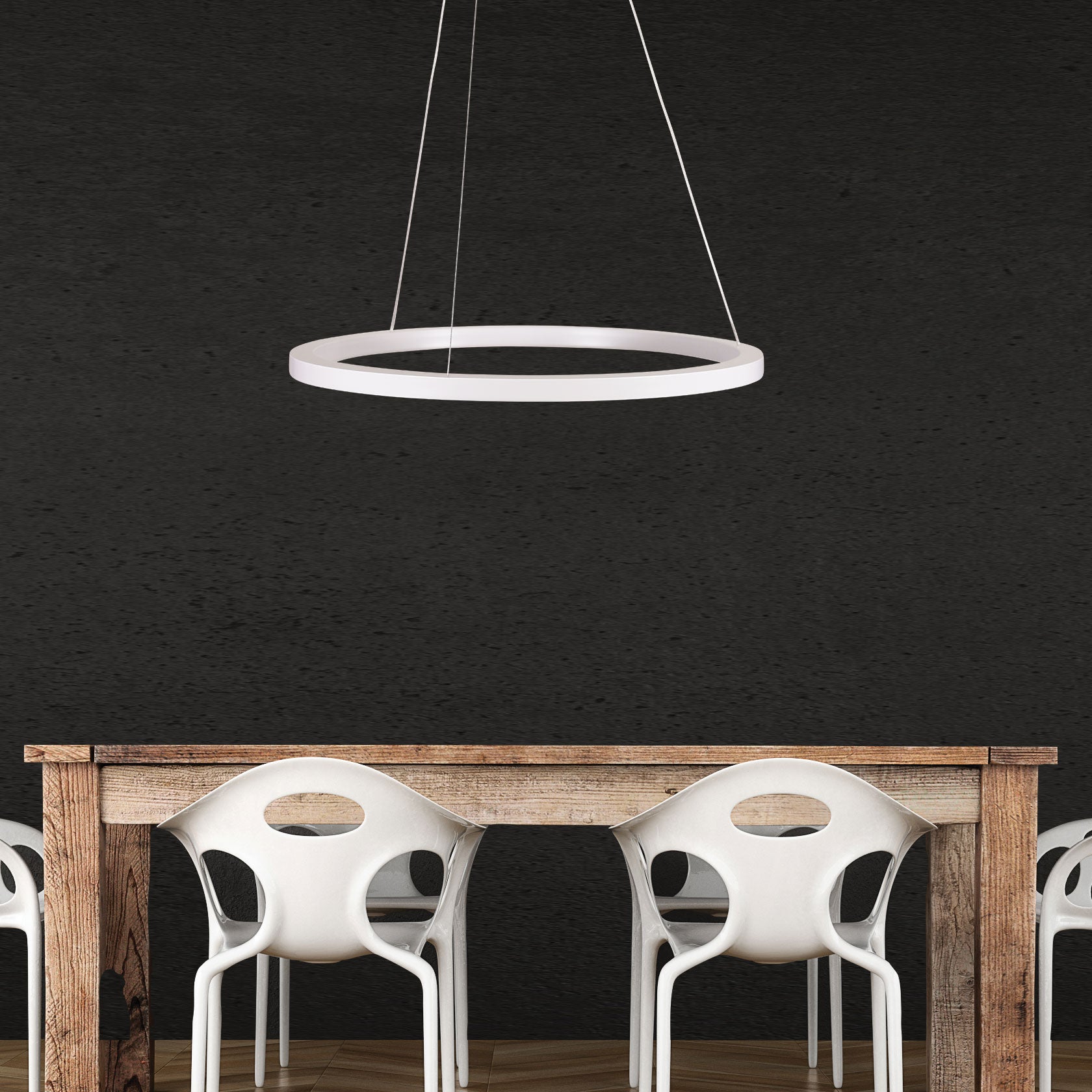 NEBULA.60 CTS WHITE - Modern TriColour LED Halo Pendant