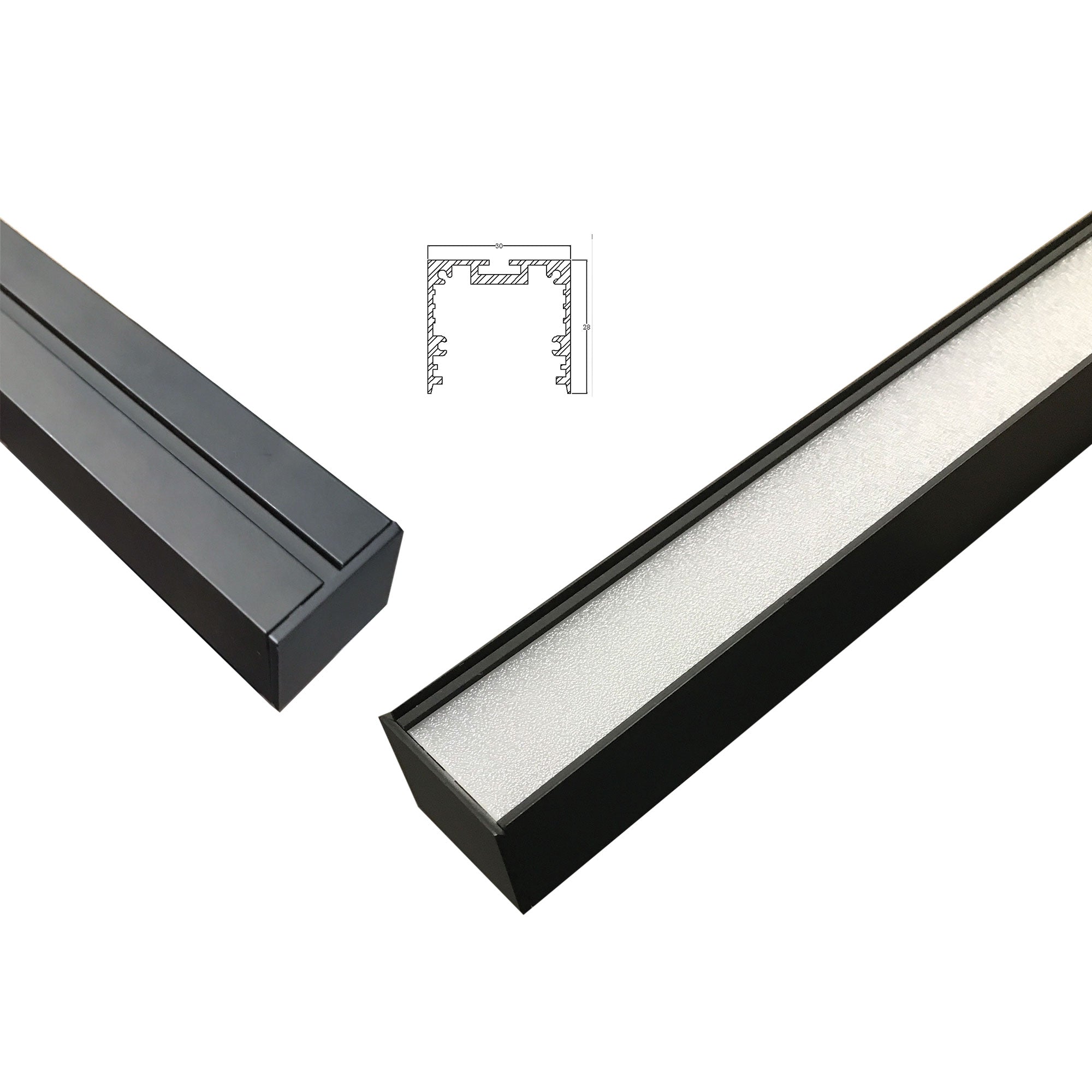 SHARD.1500 BLACK - Slimline TriColour LED Linear Pendant