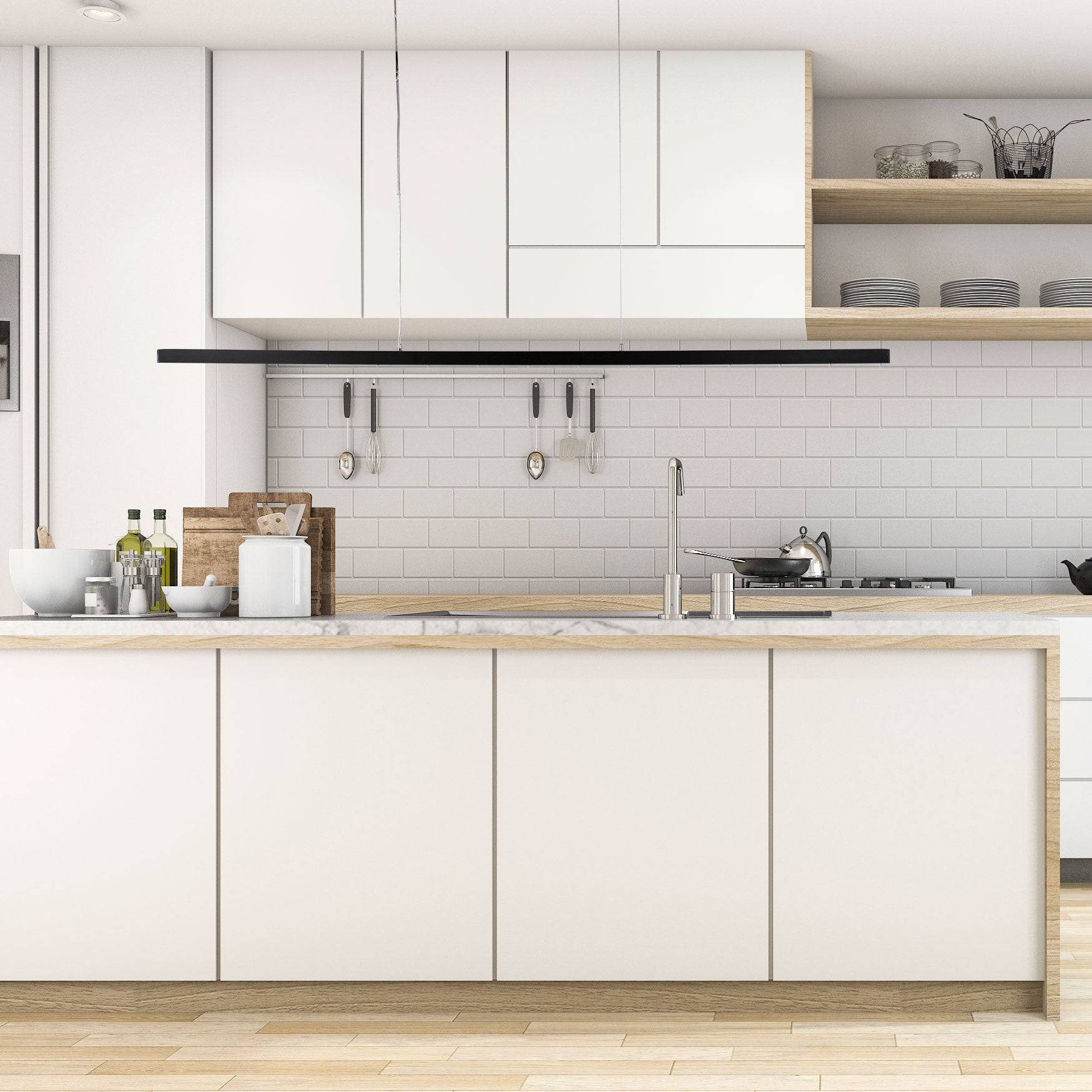 SHARD.1500 BLACK - Slimline TriColour LED Linear Pendant