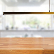 SHARD.1500 SATIN BRASS - Slimline TriColour LED Linear Pendant