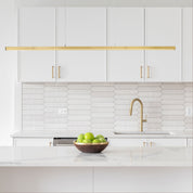 SHARD.1500 SATIN BRASS - Slimline TriColour LED Linear Pendant