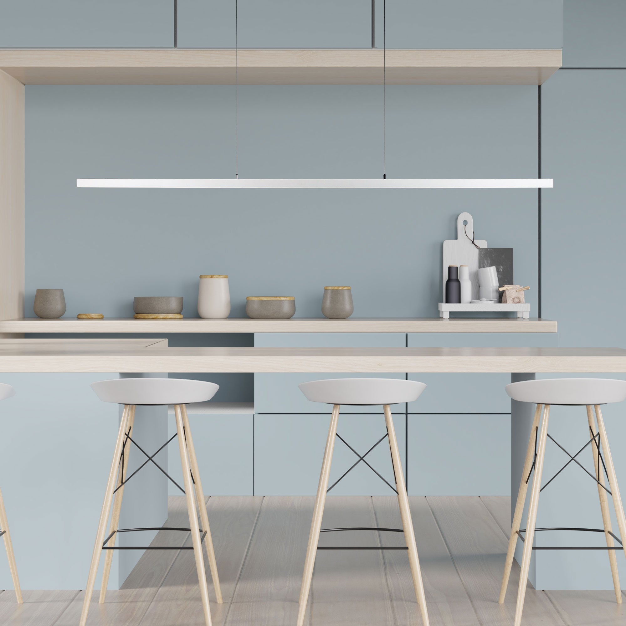 SHARD.1500 WHITE - Slimline TriColour LED Linear Pendant