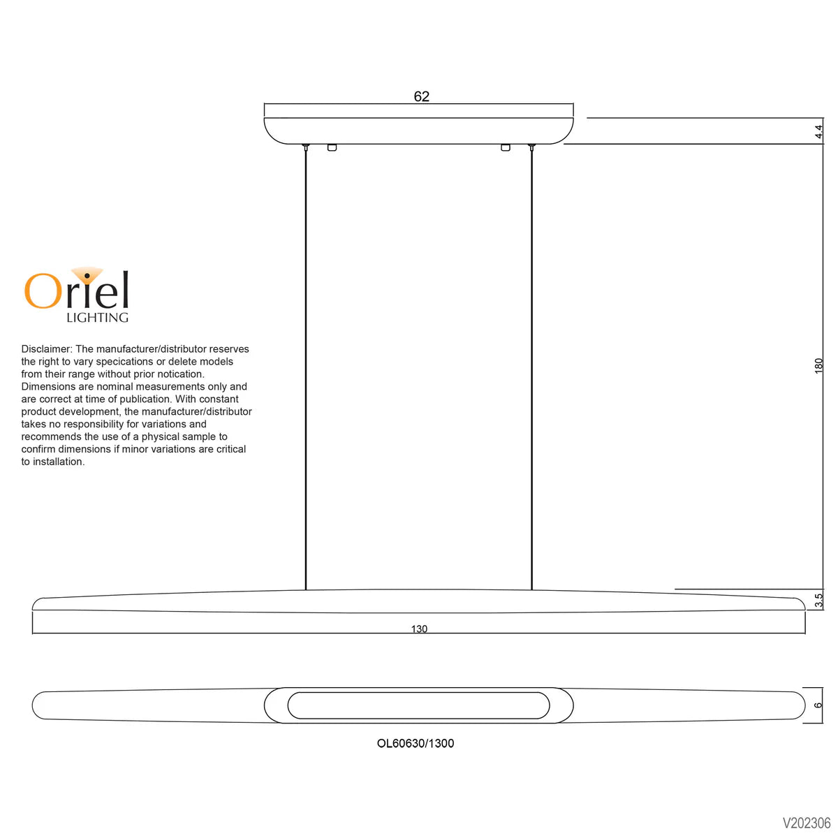 Eastoft Island LED Pendant Light L1300mm Natural Wood 3CCT