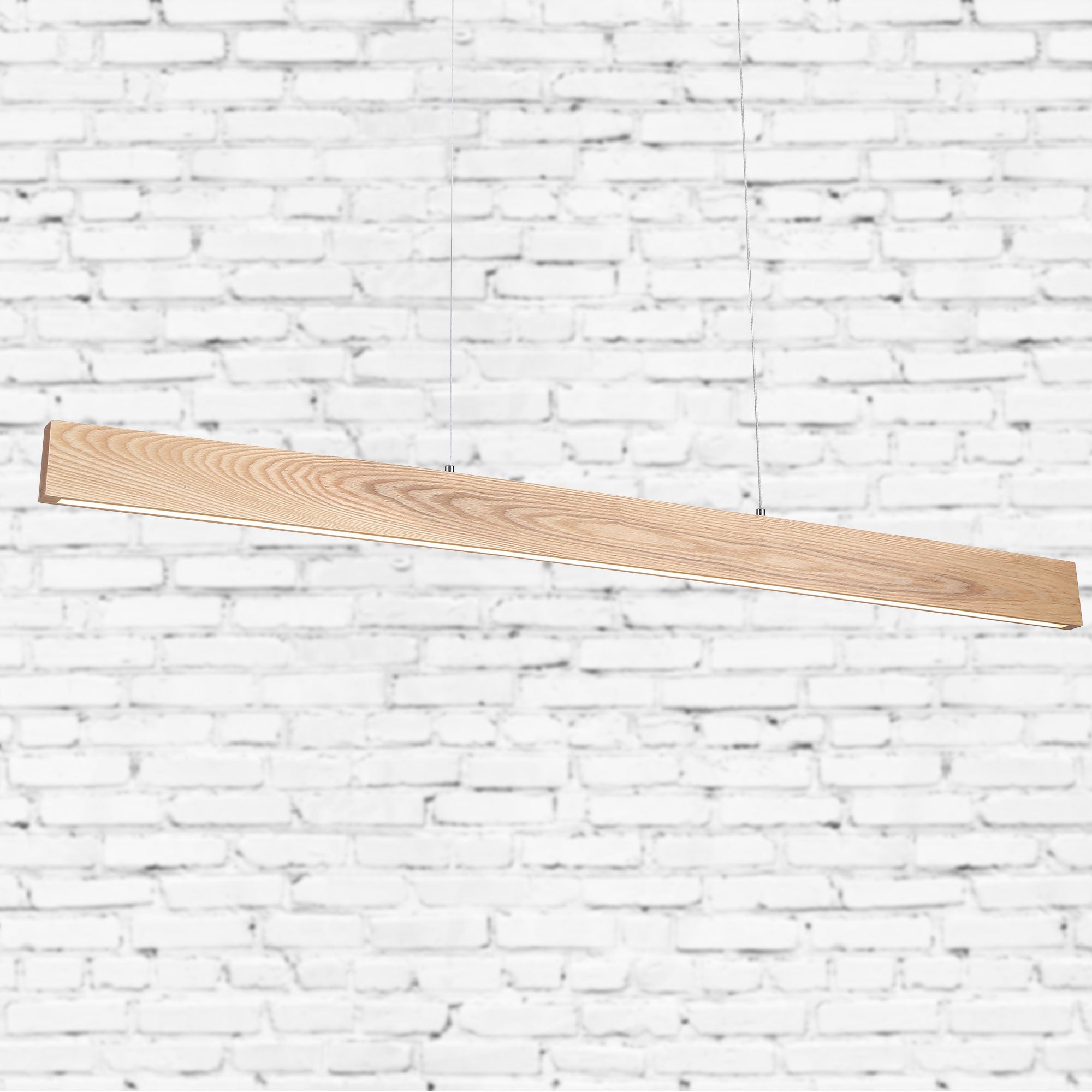 LANGTOFT - Ash Wood TriColour LED Linear Pendant