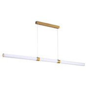 KALLITA SATIN BRASS - Opal Matt TriColour LED Linear Pendant