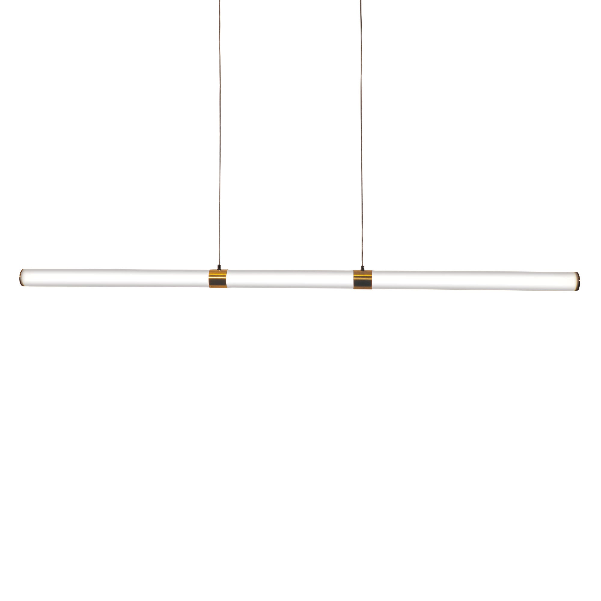 KALLITA SATIN BRASS - Opal Matt TriColour LED Linear Pendant