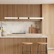 KALLITA SATIN BRASS - Opal Matt TriColour LED Linear Pendant