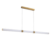 MAXWELL SATIN BRASS - Ribbed TriColour LED Linear Pendant