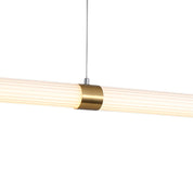 MAXWELL SATIN BRASS - Ribbed TriColour LED Linear Pendant
