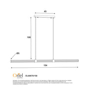 MAXWELL BRONZE - Ribbed TriColour LED Linear Pendant