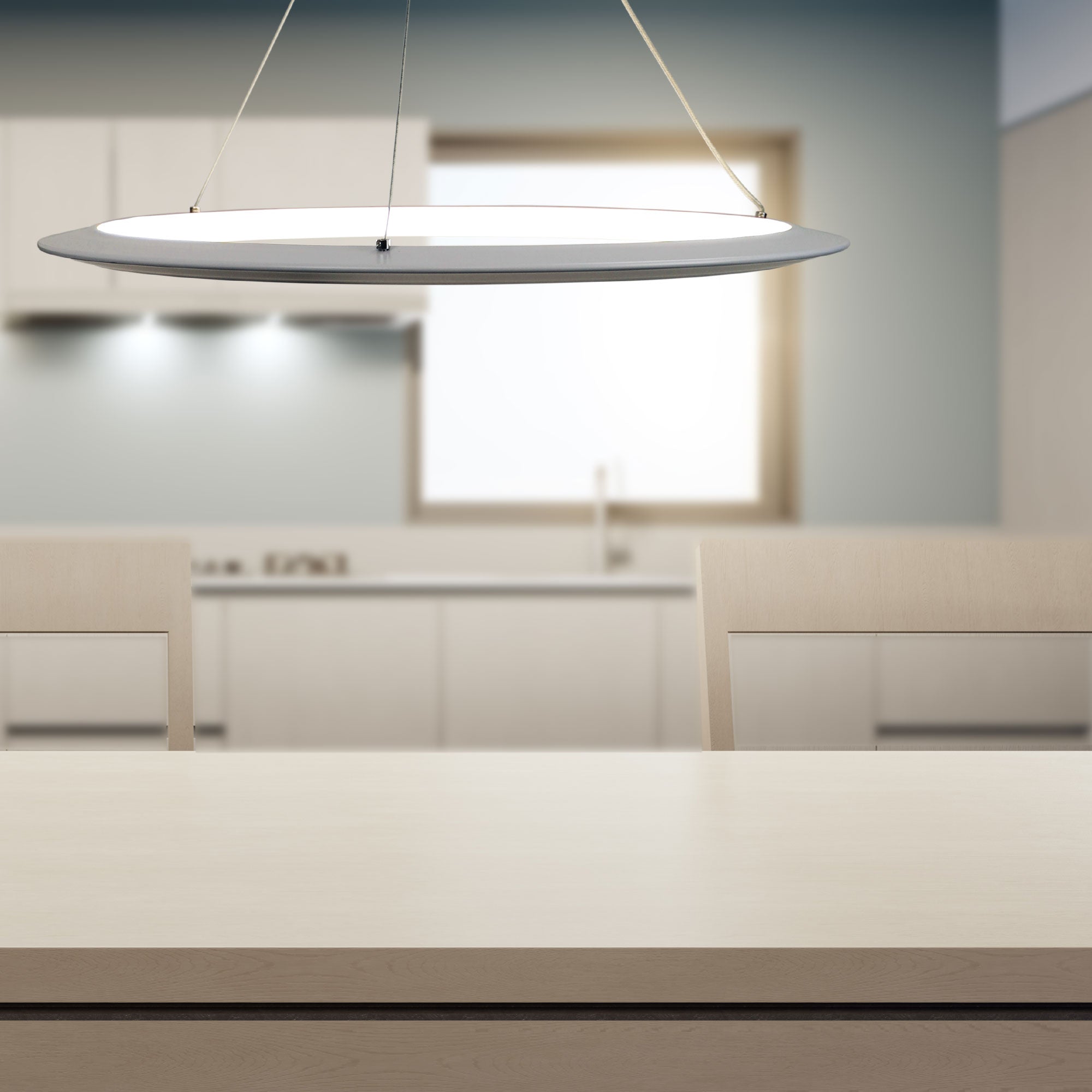 SATURN.60 WHITE - Modern TriColour LED Halo Pendant
