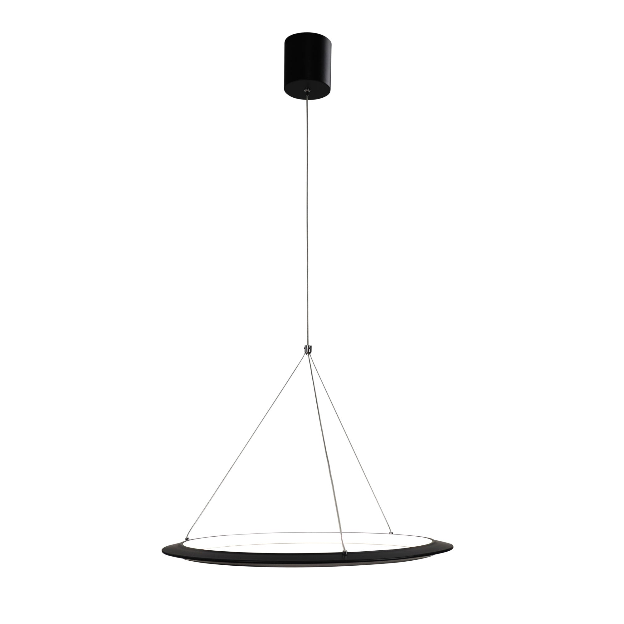 SATURN.60 BLACK - Modern TriColour LED Halo Pendant