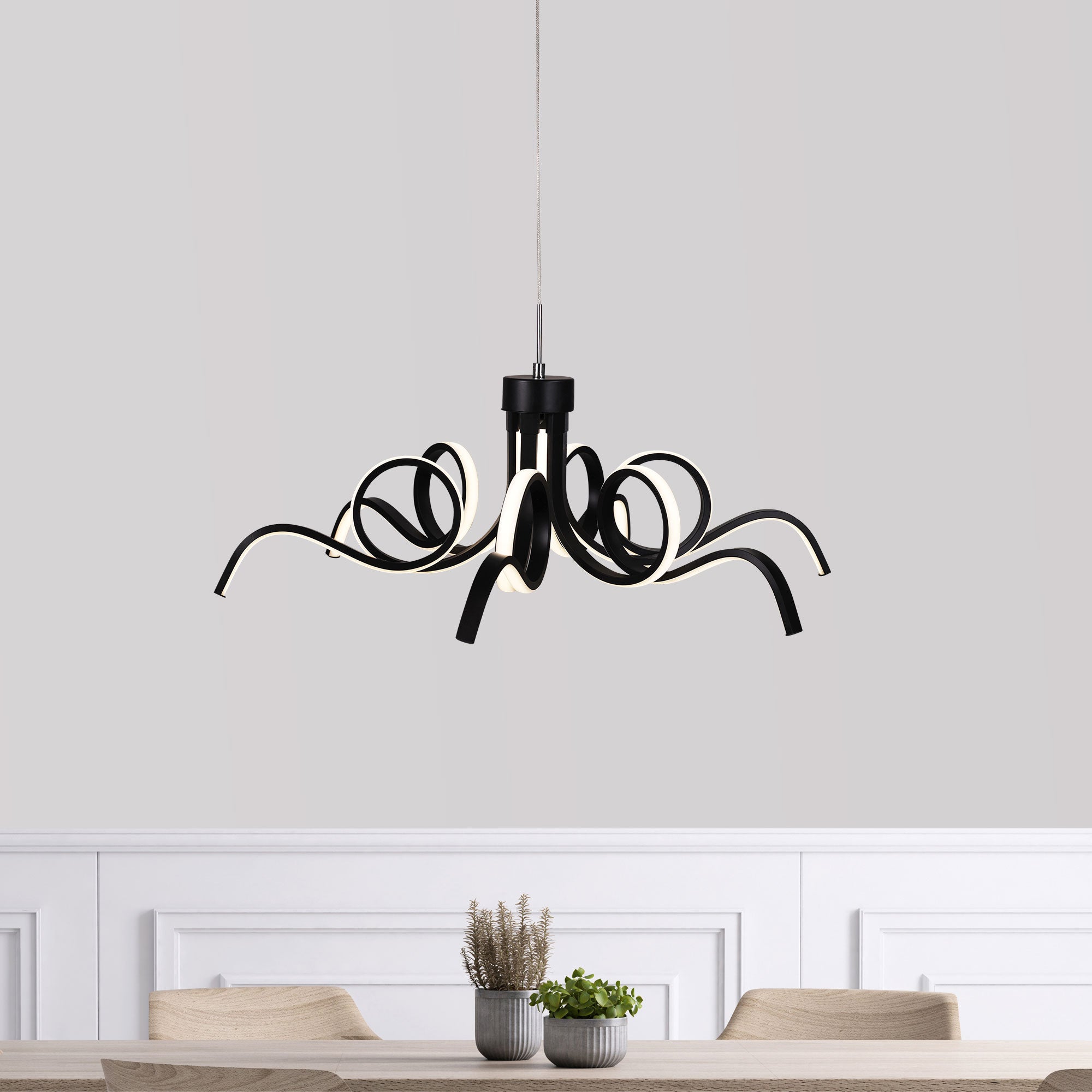NOODLE.70 BLACK - TriColour LED Pendant