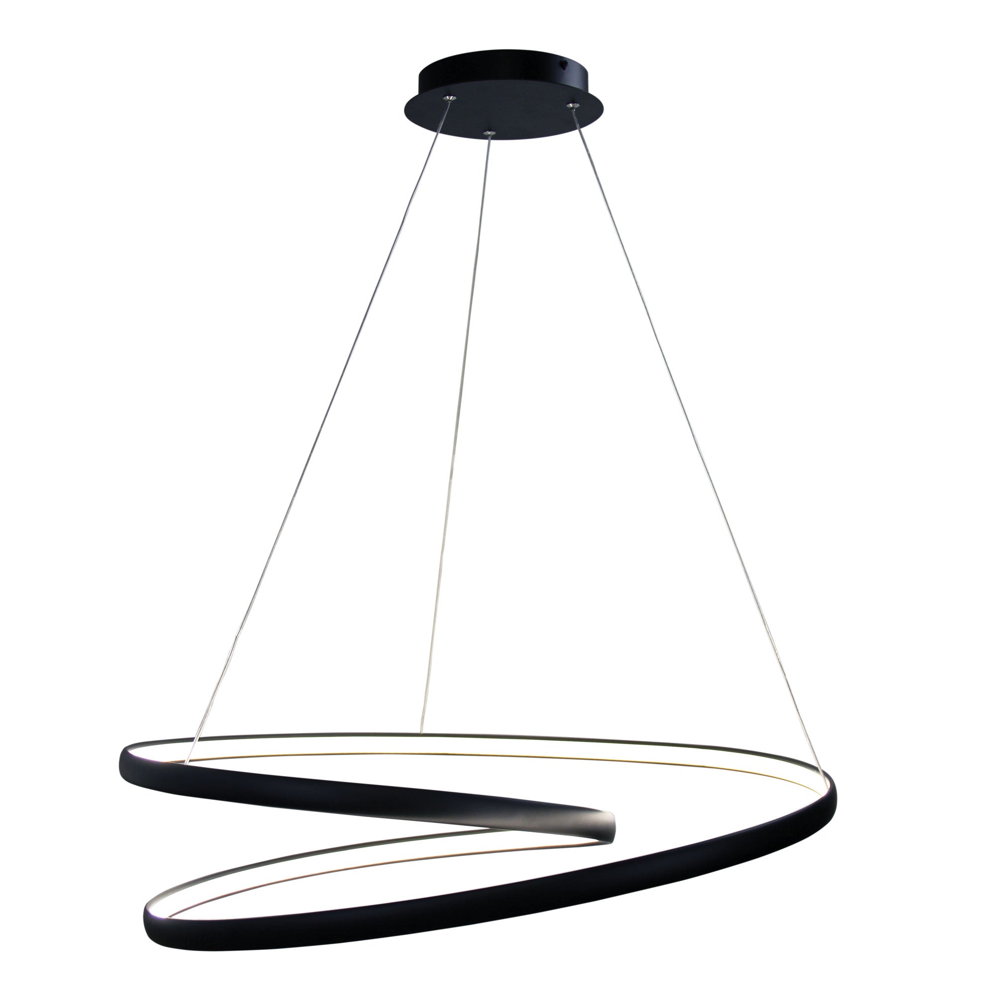 INFINITY CTS BLACK - Modern TriColour LED Spiral Pendant