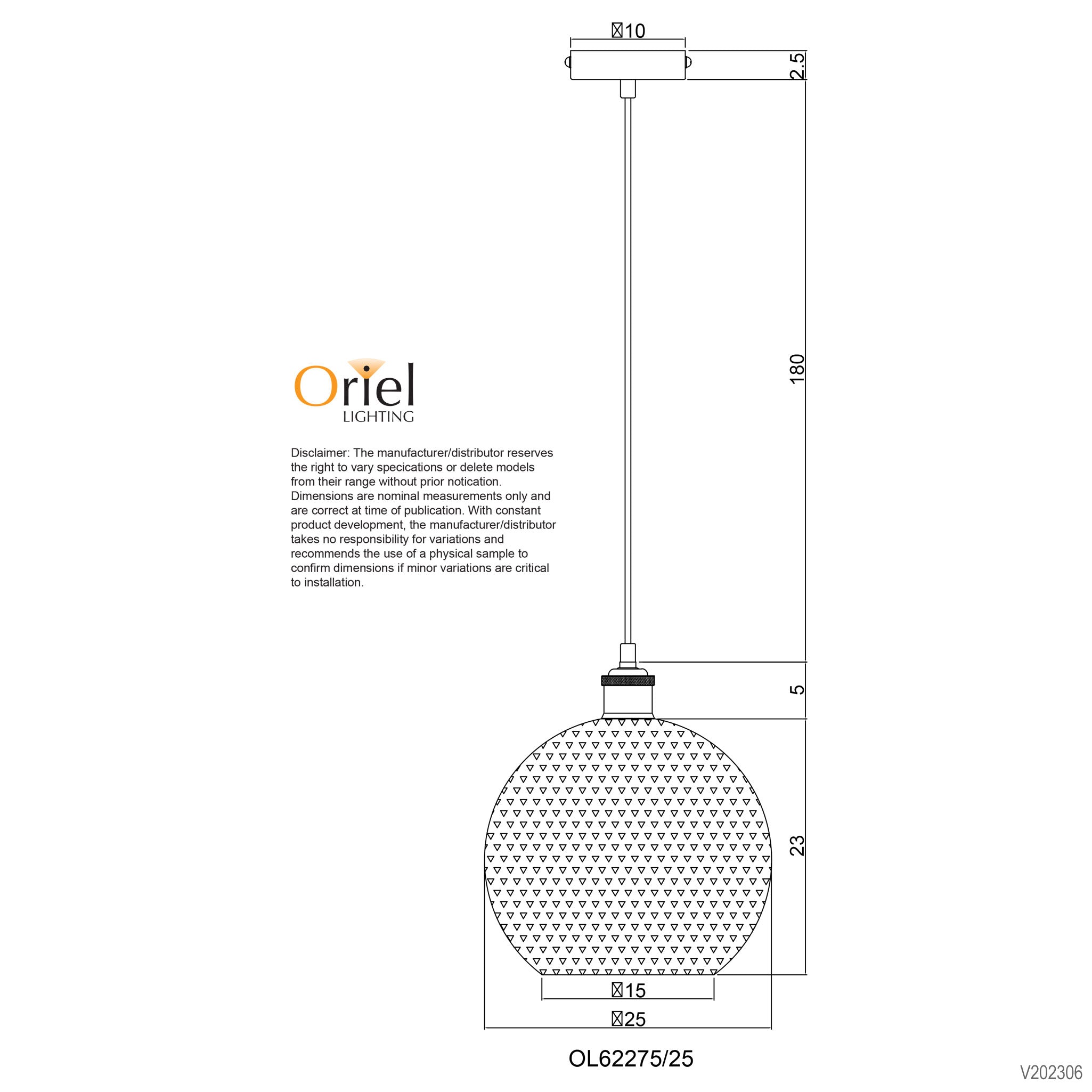 RAFFY - Retro Styled Glass Pendant