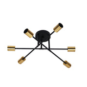 MUNA.6 BLACK + SATIN BRASS - 6 Light Close-To-Ceiling