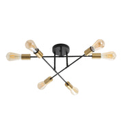 MUNA.6 BLACK + SATIN BRASS - 6 Light Close-To-Ceiling