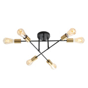MUNA.6 BLACK + SATIN BRASS - 6 Light Close-To-Ceiling
