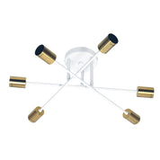 MUNA.6 WHITE + SATIN BRASS - 6 Light Close-To-Ceiling