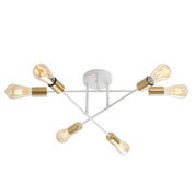 MUNA.6 WHITE + SATIN BRASS - 6 Light Close-To-Ceiling