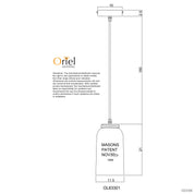 MASON - Vintage Preserving Jar Pendant Clear Glass