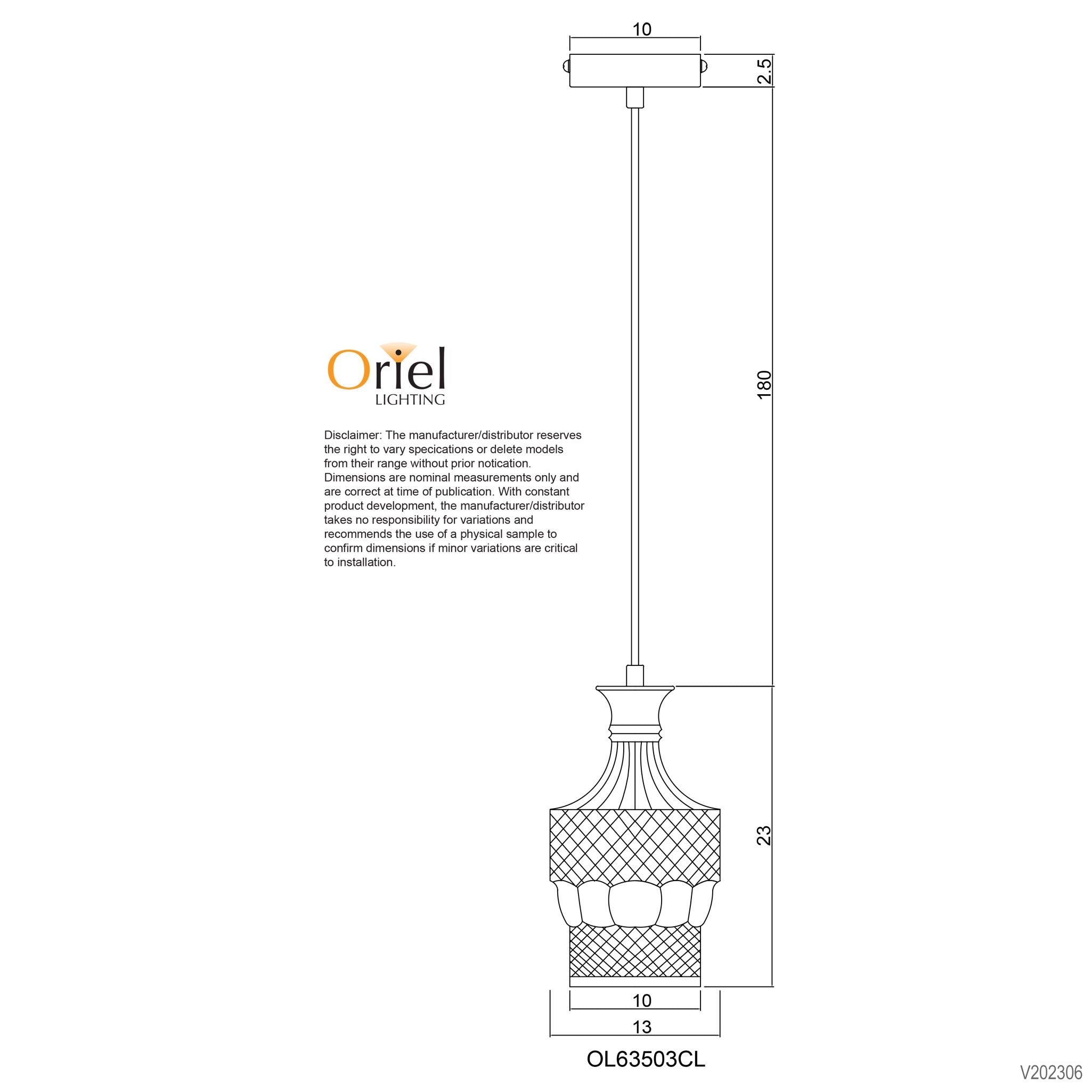 DECANT 3 - Retro Vintage Cut Glass Pendant