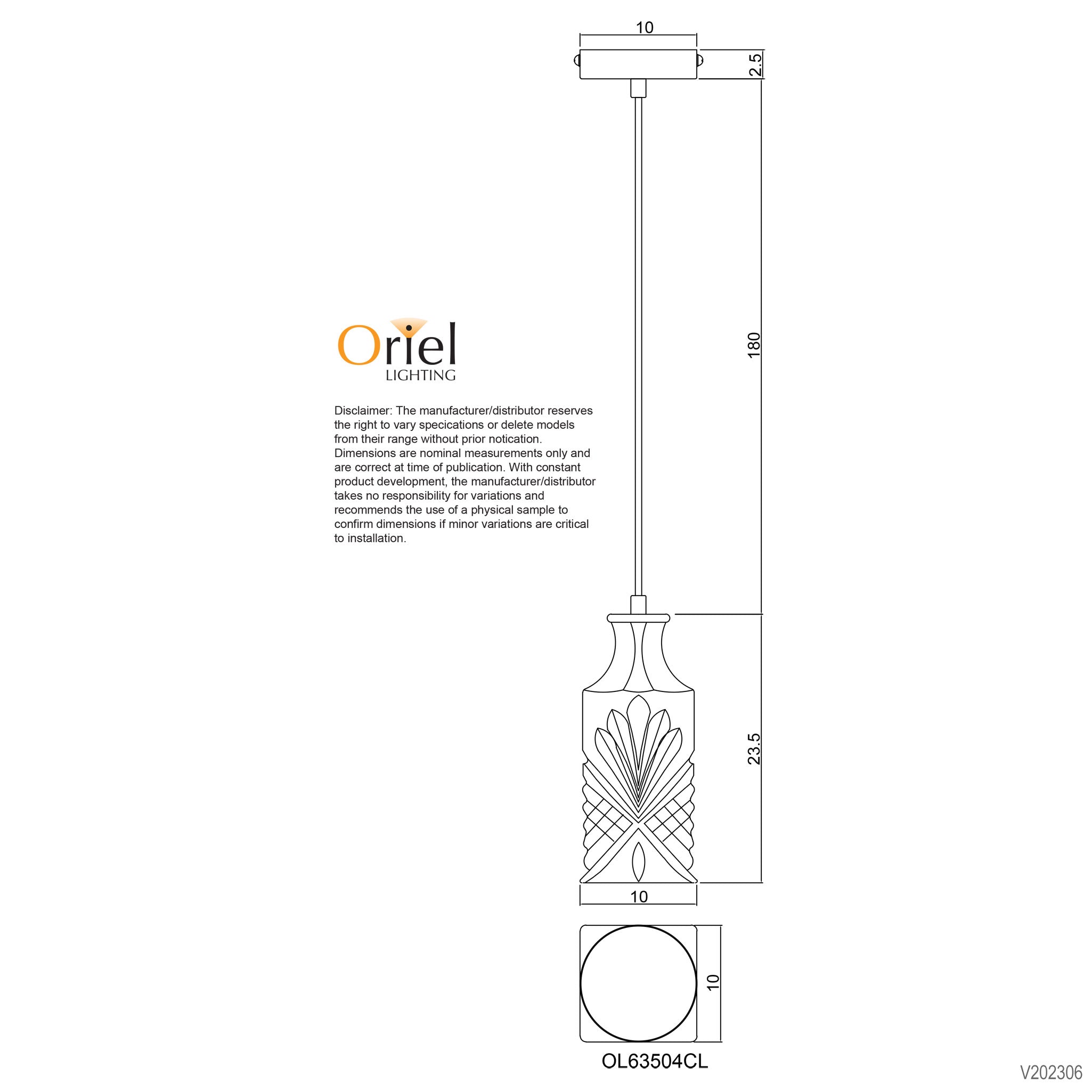 DECANT 4 - Retro Vintage Cut Glass Pendant