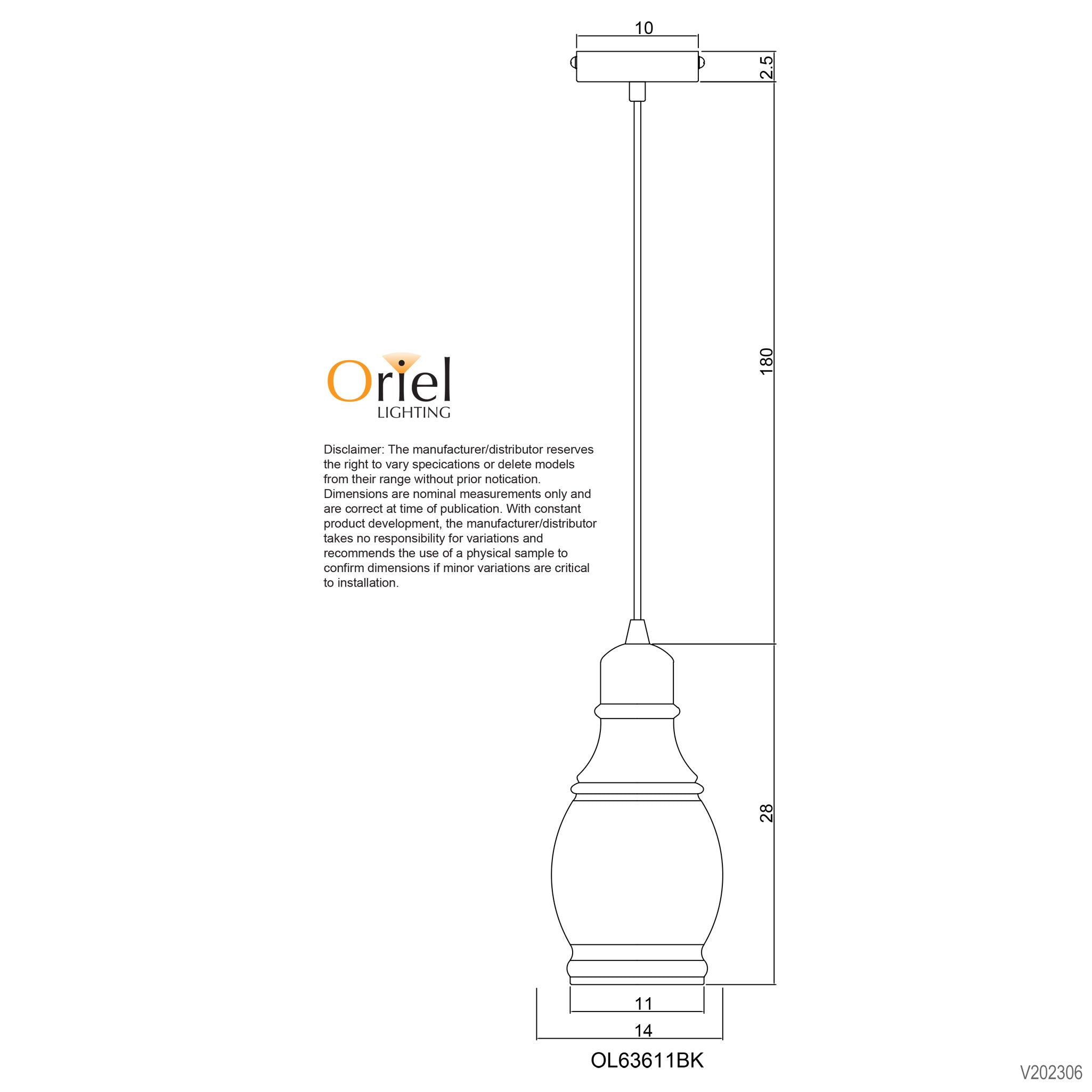 AUBURN.1 - Clear Glass Single Pendant