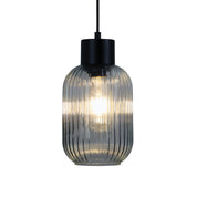 MILLER.130 - Ribbed Clear Glass Pendant