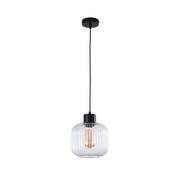 MILLER.200 - Ribbed Clear Glass Pendant