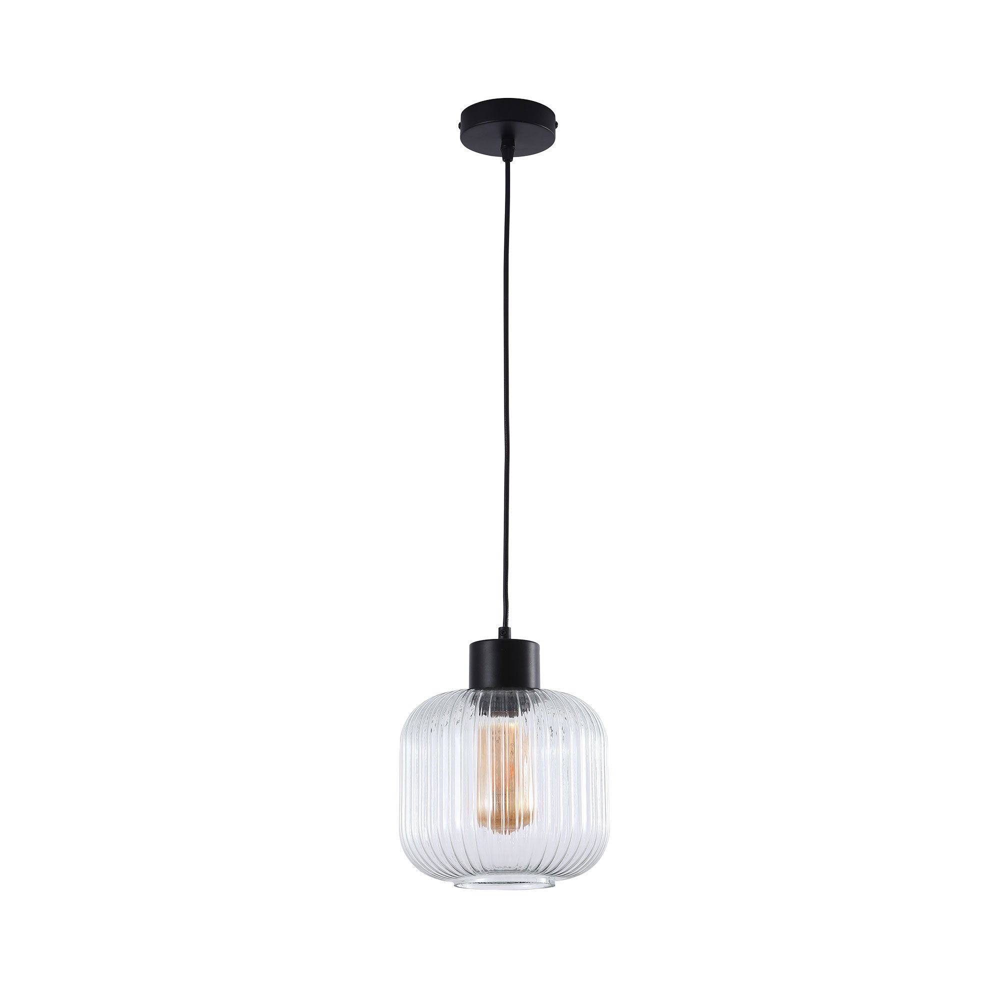 MILLER.200 - Ribbed Clear Glass Pendant