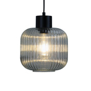 MILLER.200 - Ribbed Clear Glass Pendant