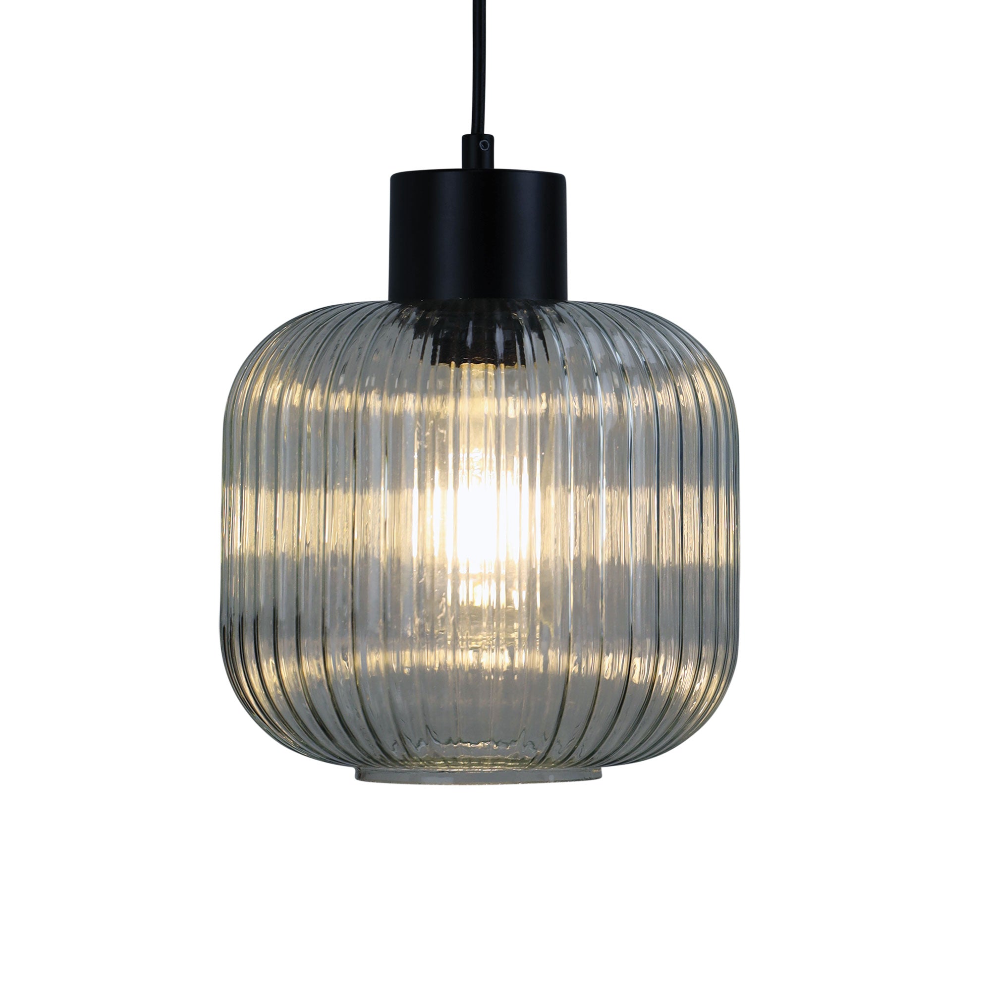 MILLER.200 - Ribbed Clear Glass Pendant