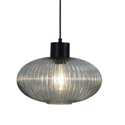 MILLER.300 - Ribbed Clear Glass Pendant