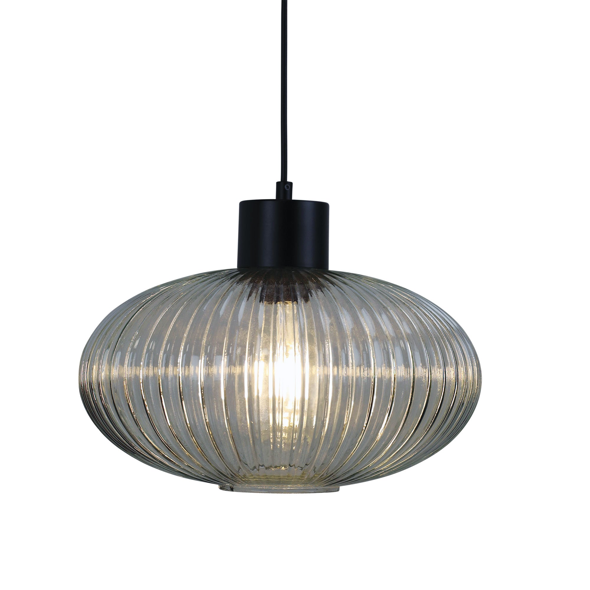 MILLER.300 - Ribbed Clear Glass Pendant